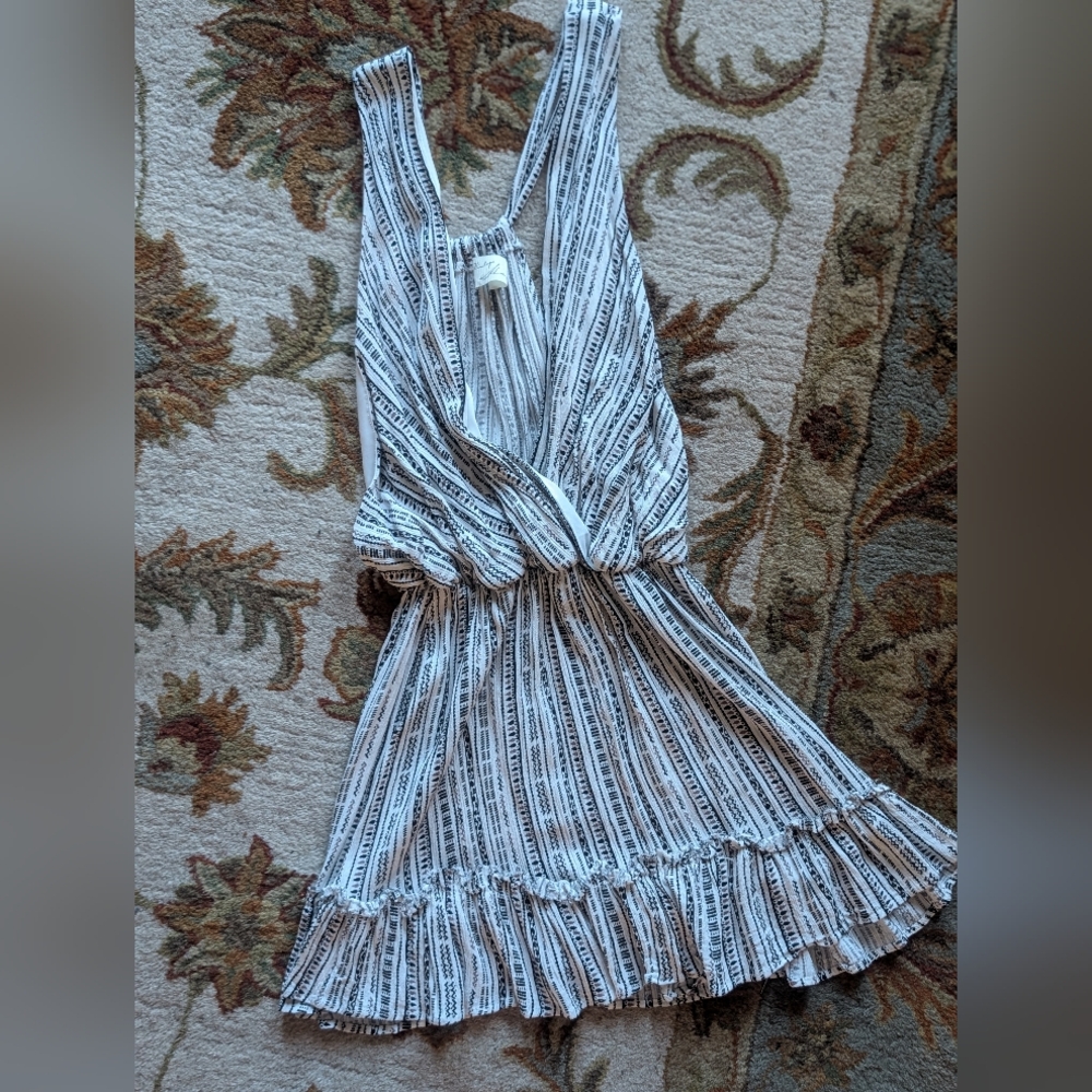 Vintage Havana Boho print Sleeveless  low cut halter style dress